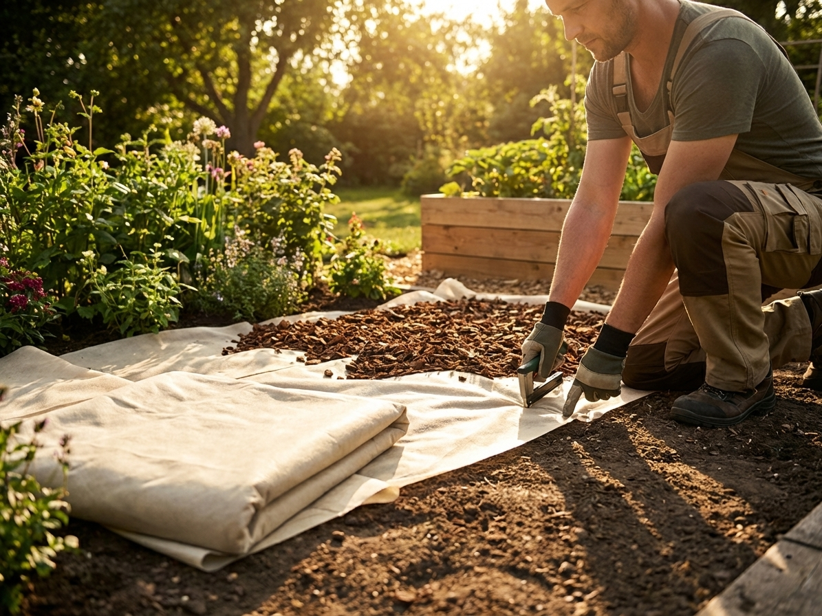 Geotextile landscape fabric in nature colour for gardens and landscaping - view 3