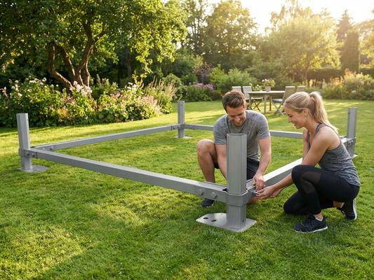 Steel ground bar for event tents, 4x8 m size - product detail