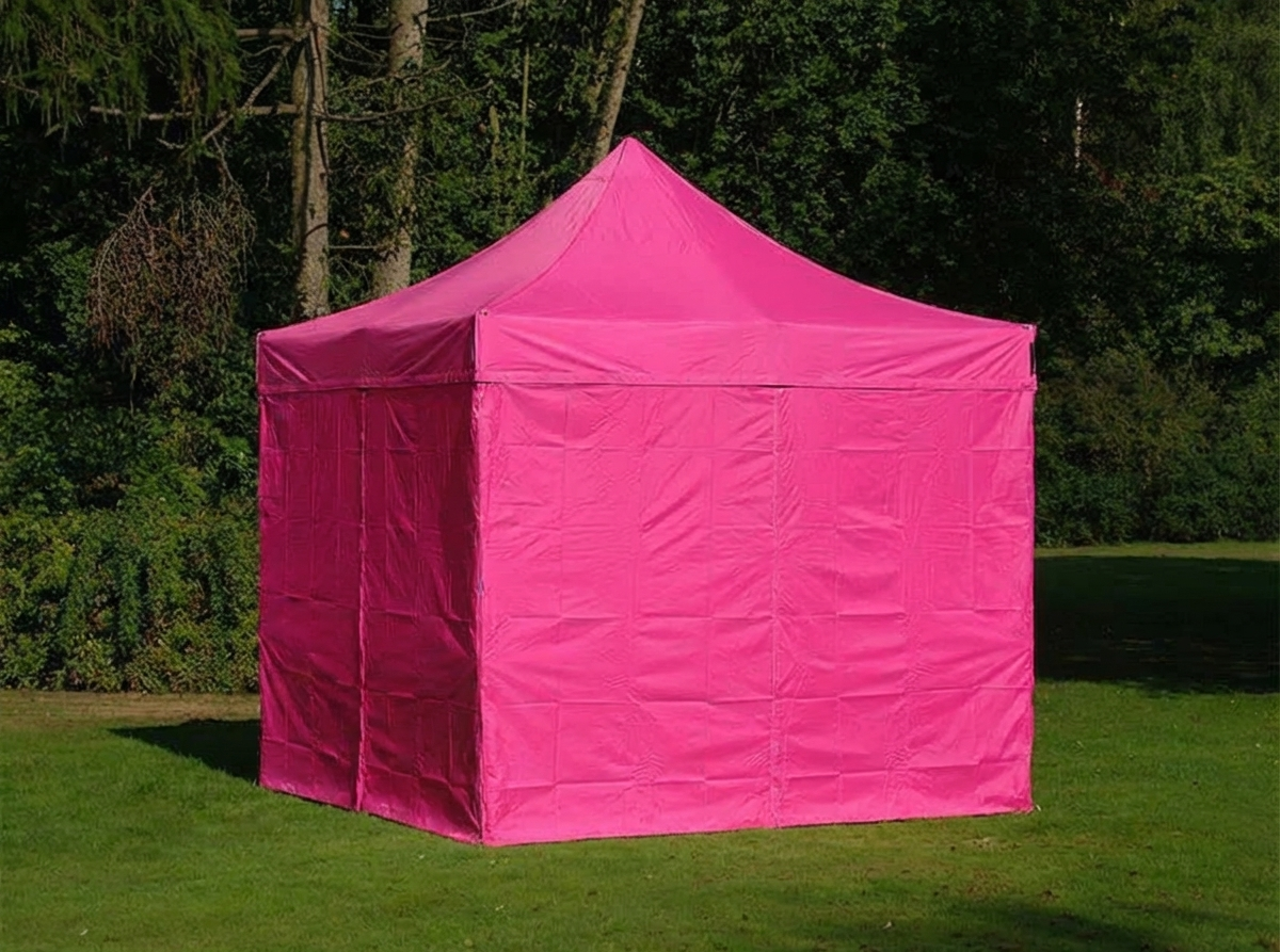 Pink pop up gazebo 3x3m with aluminium frame for outdoor use - product detail