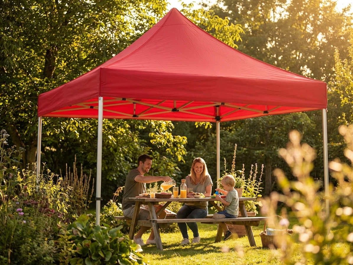 Red gazebo roof cover 3x4.5 metres for outdoor use