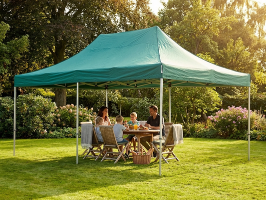 Green pop-up gazebo with aluminium frame for outdoor events - product detail