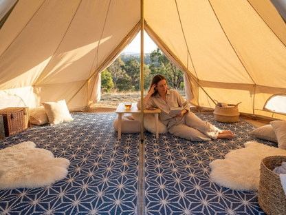 Bell tent matting in blue and white for 6m tents - view 3