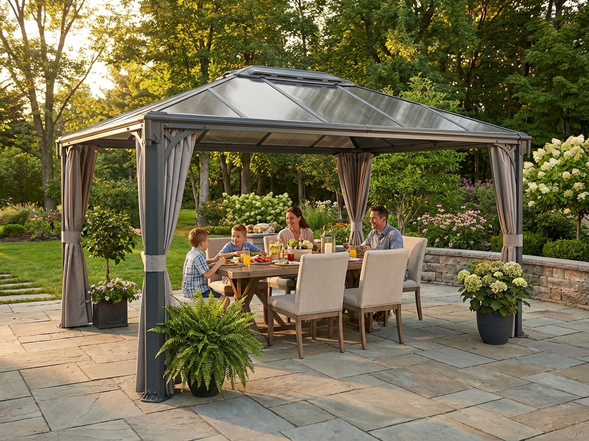 Anthracite Gazebo Martinique outdoor shelter - product detail