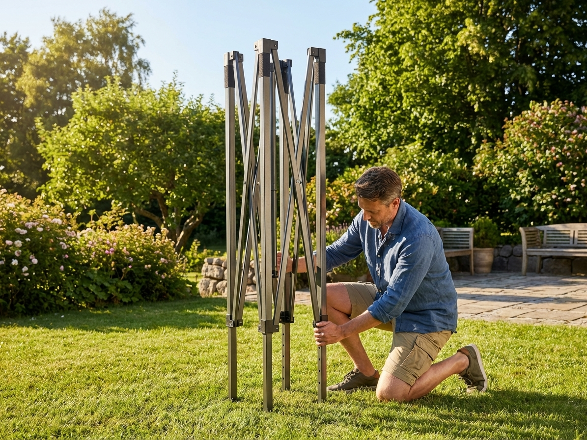 Steel gazebo frame 3x3m anthracite for outdoor events - view 3