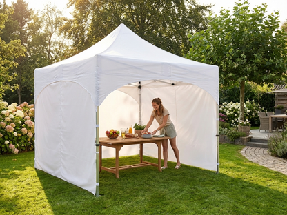 White pop-up gazebo with steel frame for outdoor events - product detail