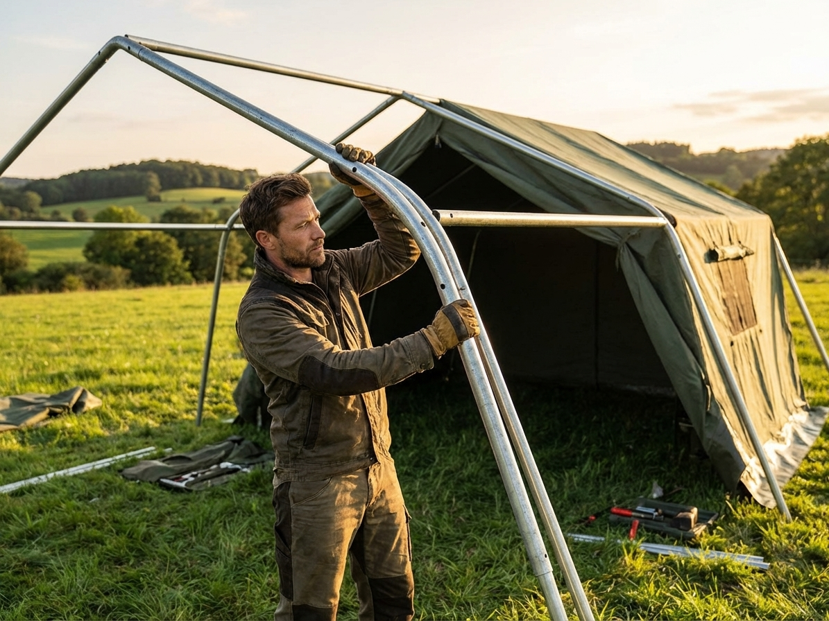 Corner Arch for Storage Tent, Silver Galvanised Steel