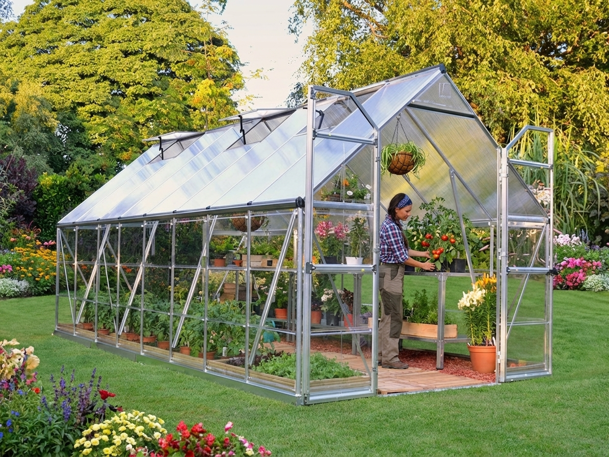 Silver Greenhouse 11.8 m² with polycarbonate panels - product detail