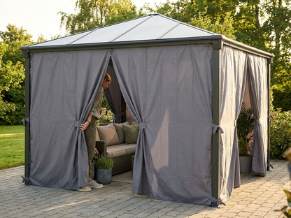 Polyester gazebo sidewalls in grey for outdoor use - product detail