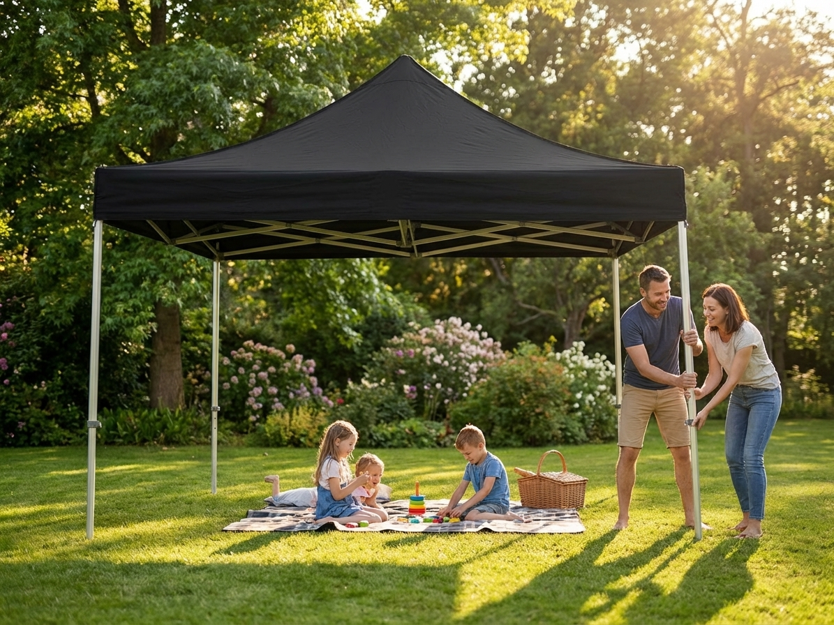 Black pop up gazebo flame retardant for outdoor events