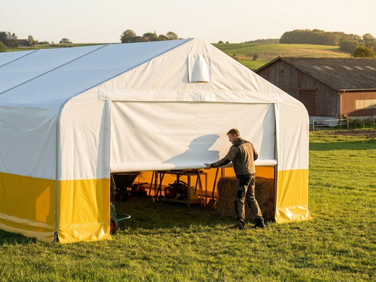 PVC Storage Tent Endwall 5m White Yellow
