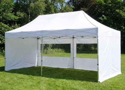 White pop-up gazebo 3x6m with flame retardant features - product detail