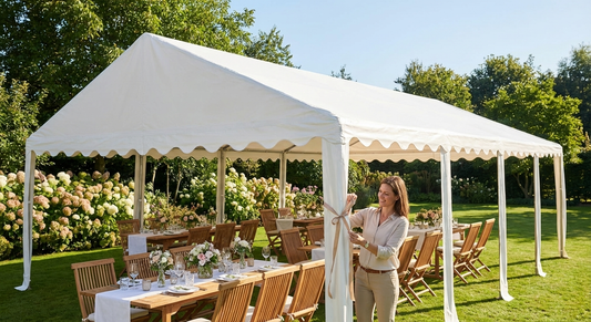 White PVC marquee roof cover for outdoor events - product detail