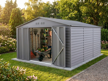 Aluminium grey garden shed for domestic use - view 3