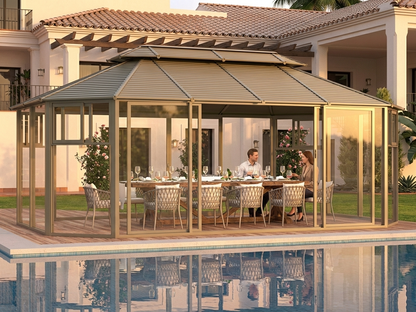 Octagonal Gazebo with Aluminium Frame and Steel Roof