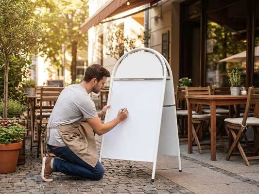 White A-board 78x163 cm for commercial display