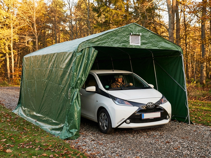 Portable green garage made from PVC and steel, 3.3x6x2.4 m - view 3