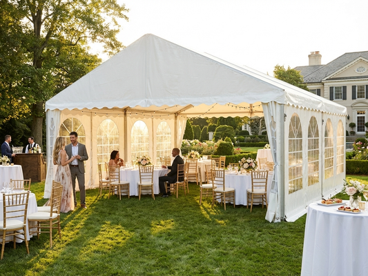 White PVC Marquee 6x12 m with Aluminium Frame for Events