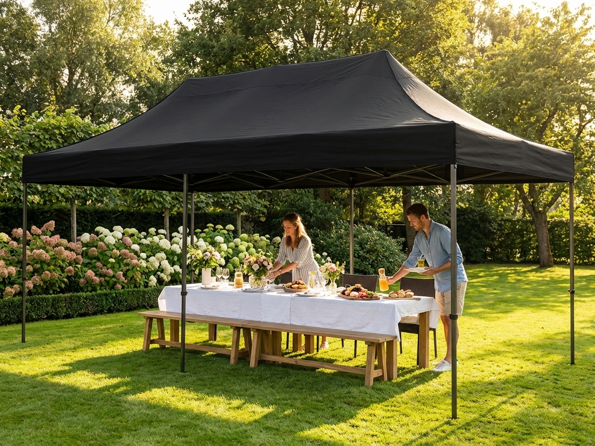 Black pop up gazebo roof cover 4x8m for outdoor events - product detail