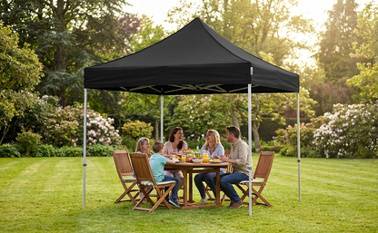 Pop up gazebo 2x2 m black with aluminium frame for outdoor use - product detail