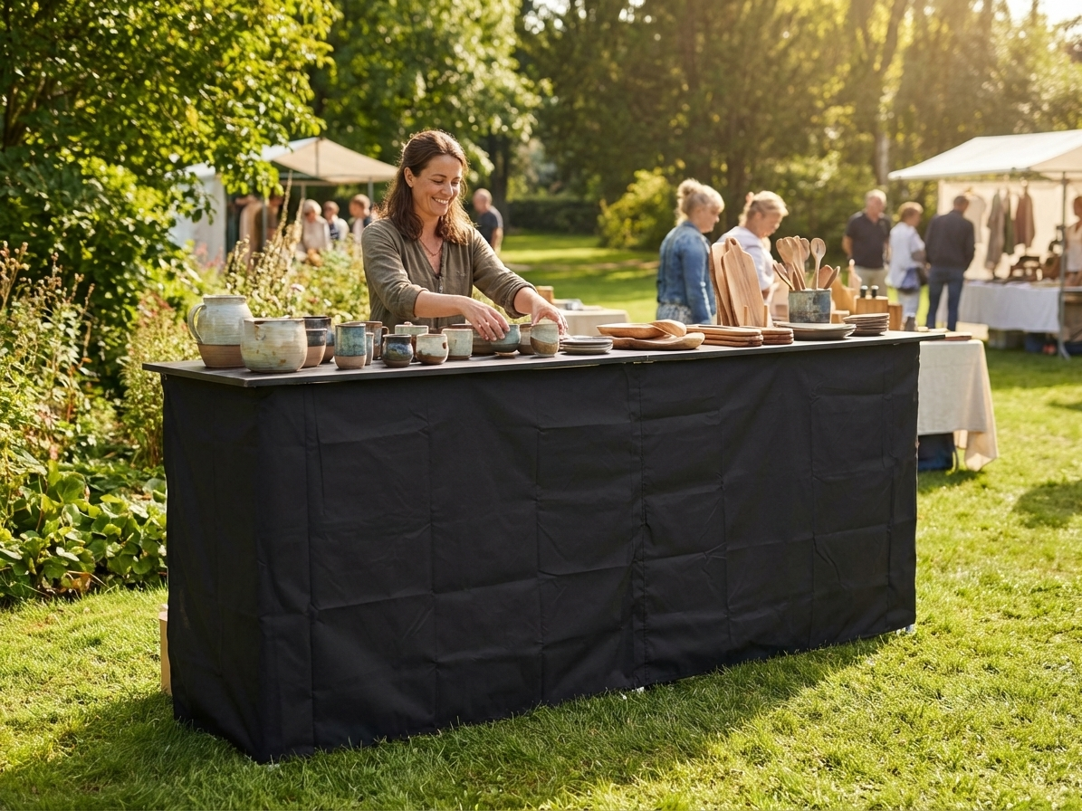 Black side panel for event tents made from polyester PVC - view 3