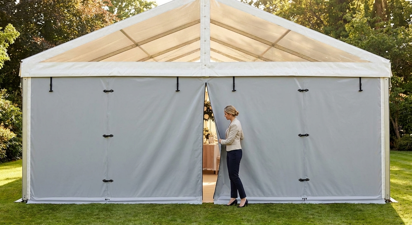 White PVC Marquee Partition Wall 4m - product detail