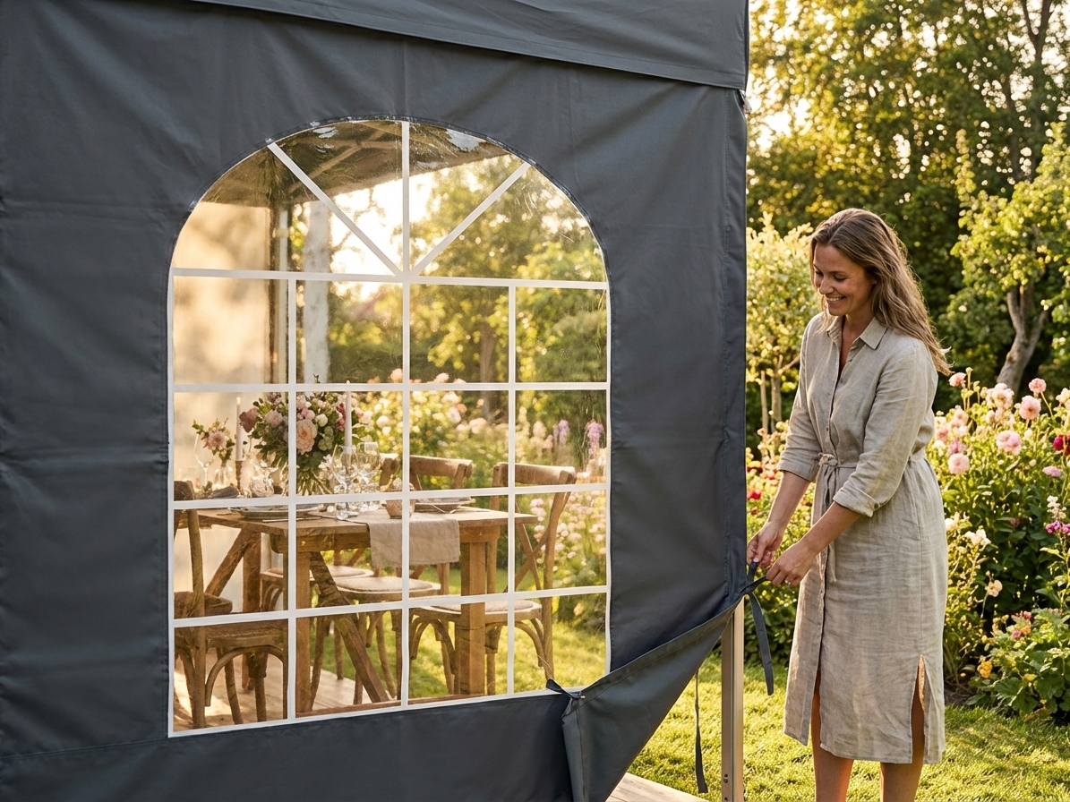 Dark Grey Marquee Sidewall 2m PVC/Polyester for Outdoor Events - view 3