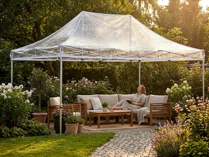 Clear PVC roof cover for gazebo, 4x6 meters, waterproof