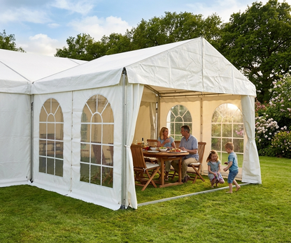 White Marquee Extension with Heavy PVC and Aluminium for Commercial Use - product detail