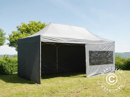 Grey pop-up gazebo with steel frame for outdoor events - product detail