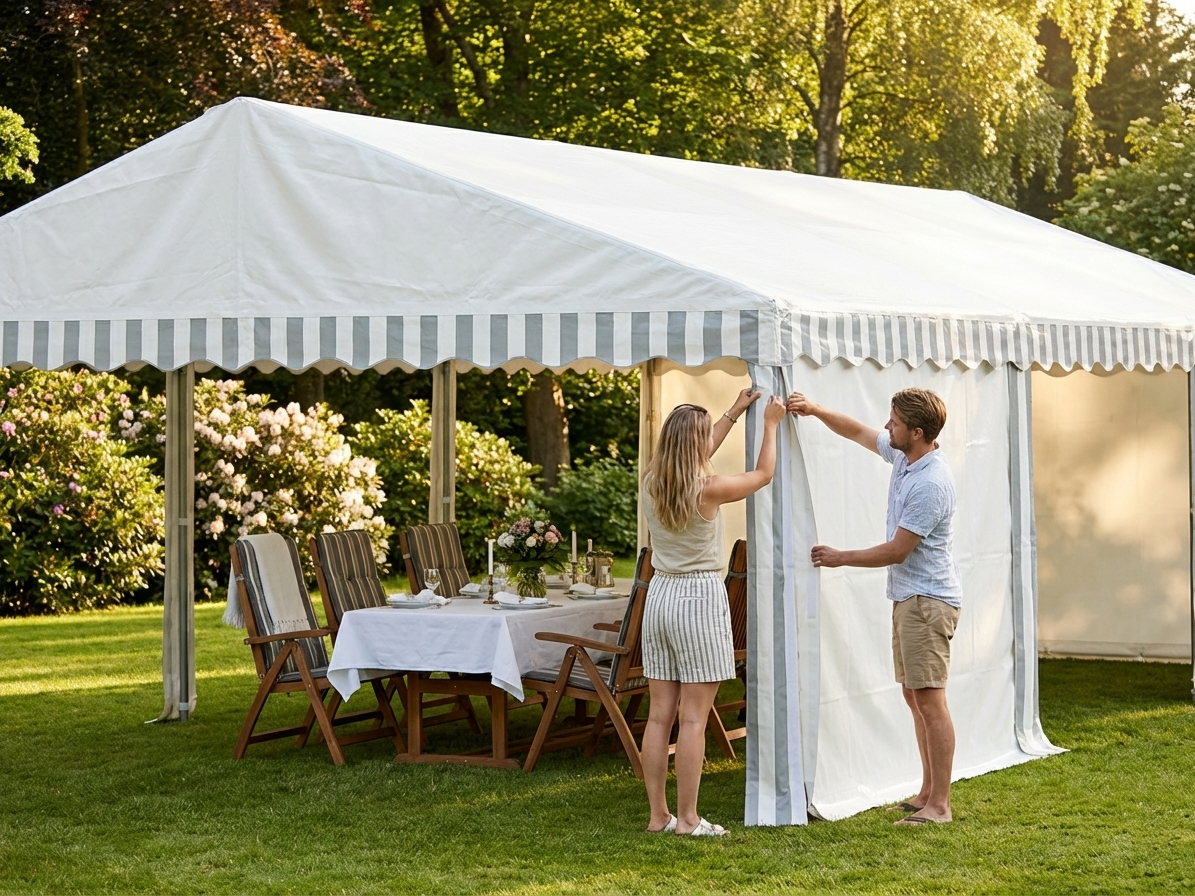 Marquee Roof Cover 6x10m in White and Grey for Outdoor Events - product detail