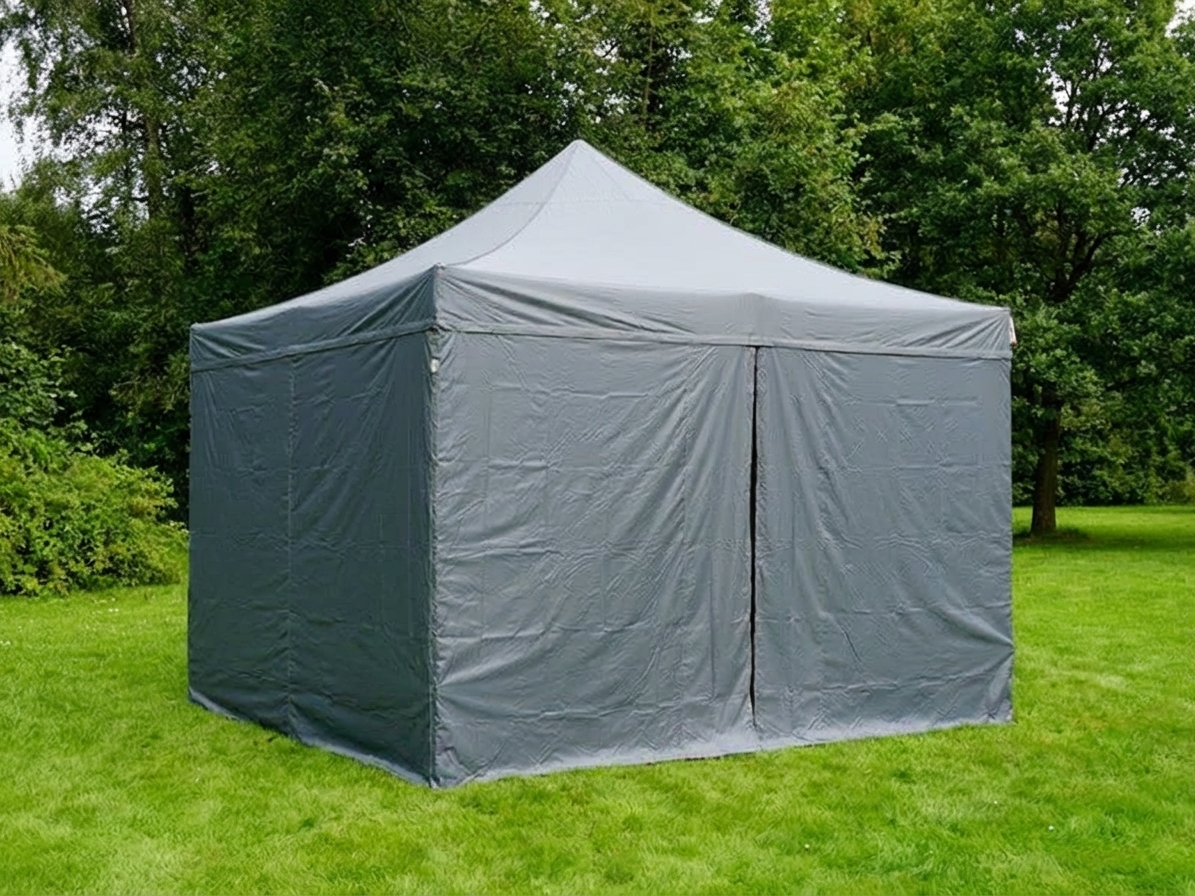 Grey pop-up gazebo with aluminium frame, 4x4 meters