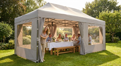 Pop Up Gazebo 4x8m Latte with Steel Frame - product detail