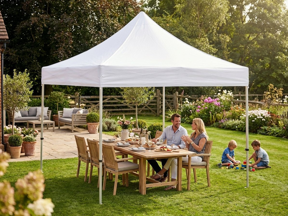 White PVC gazebo roof cover for 4x4 m structure - product detail