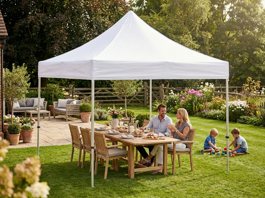 White PVC gazebo roof cover for 4x4 m structure - product detail