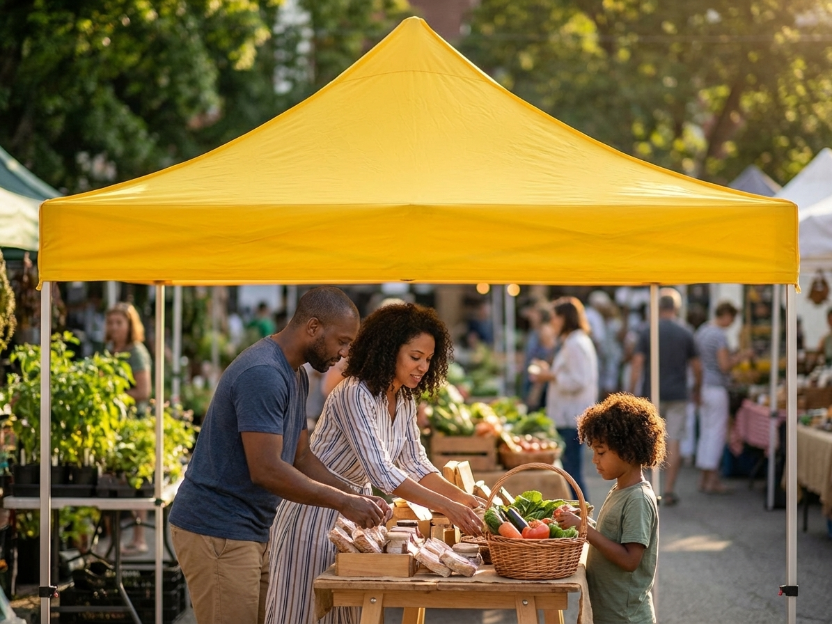 Yellow 3x3 m gazebo roof cover made of polyester PVC - view 3