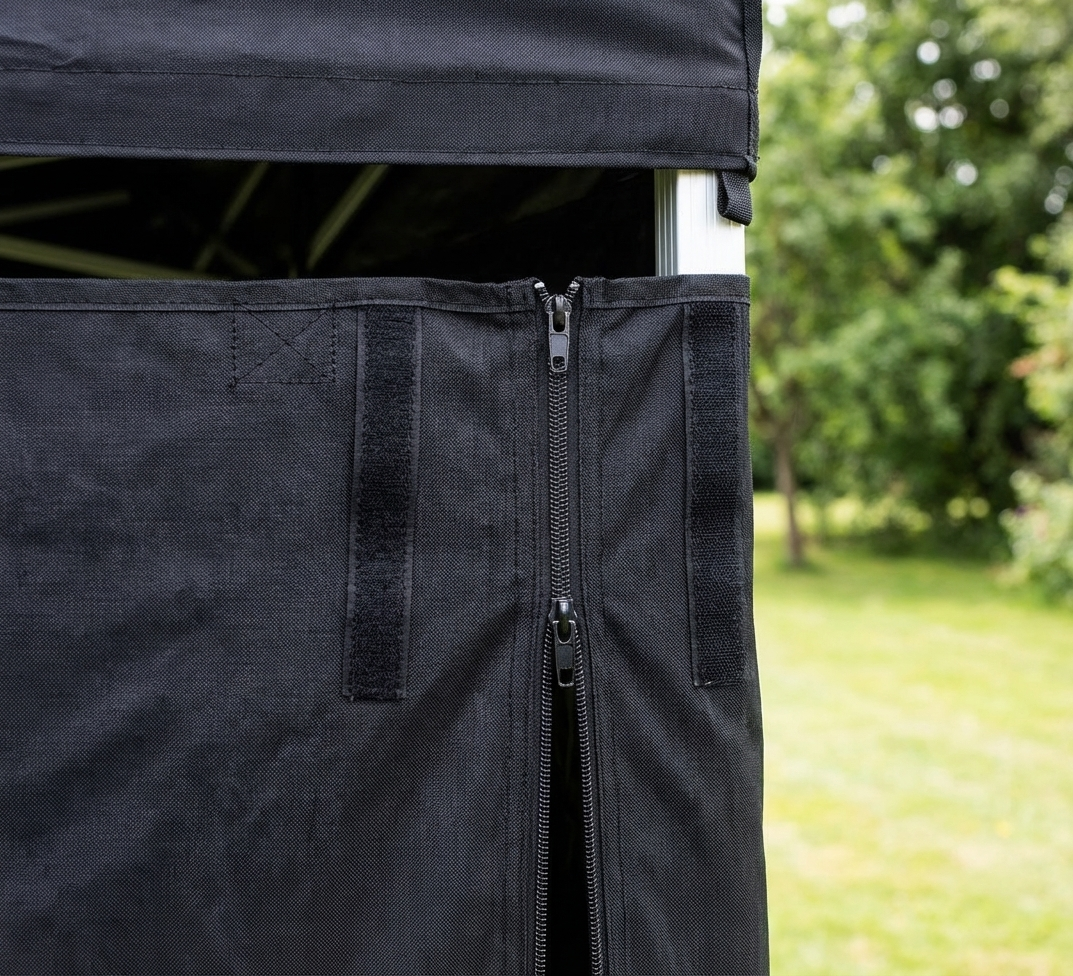 Black sidewall with zipper for FleXtents, 4 meters