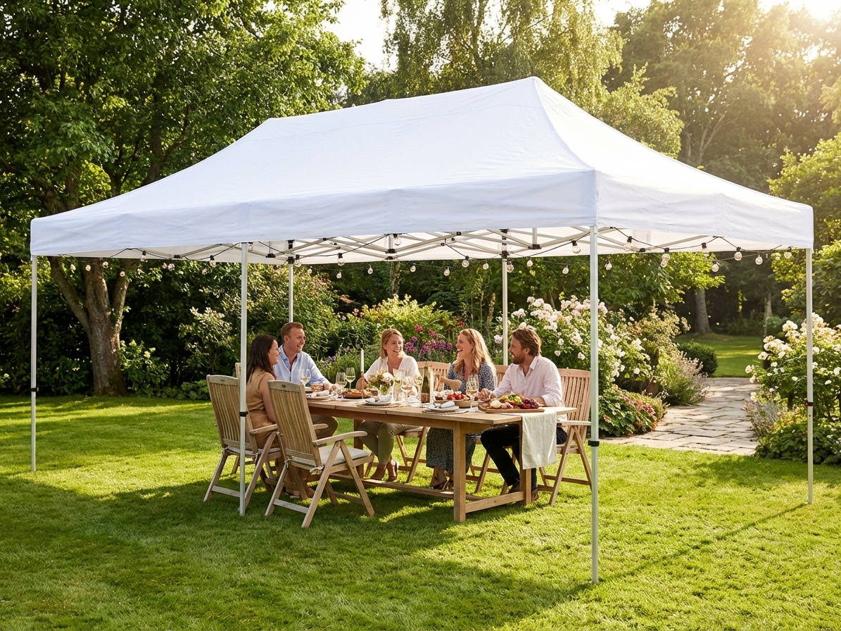 White pop-up gazebo with aluminium frame for outdoor events - product detail