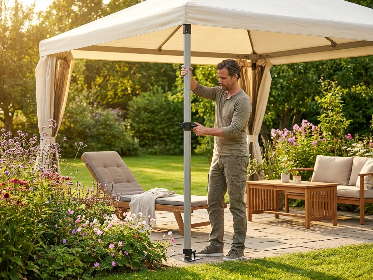 Adjustable aluminium middle leg in silver - view 3
