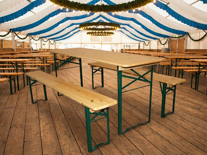 Beer Table Set 180x60x78 cm Pinewood and Steel - product detail