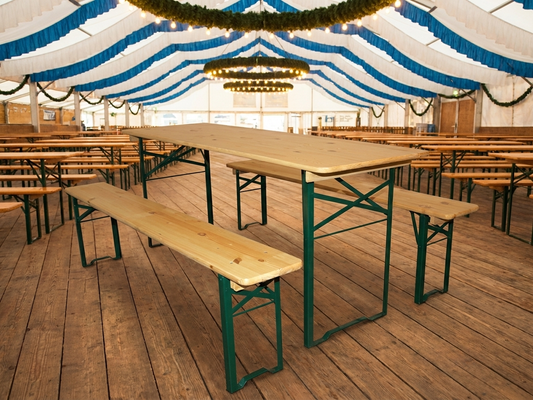 Beer Table Set 180x60x78 cm Pinewood and Steel - product detail