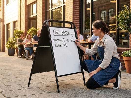 A-frame sign 68x114 cm in black for commercial use