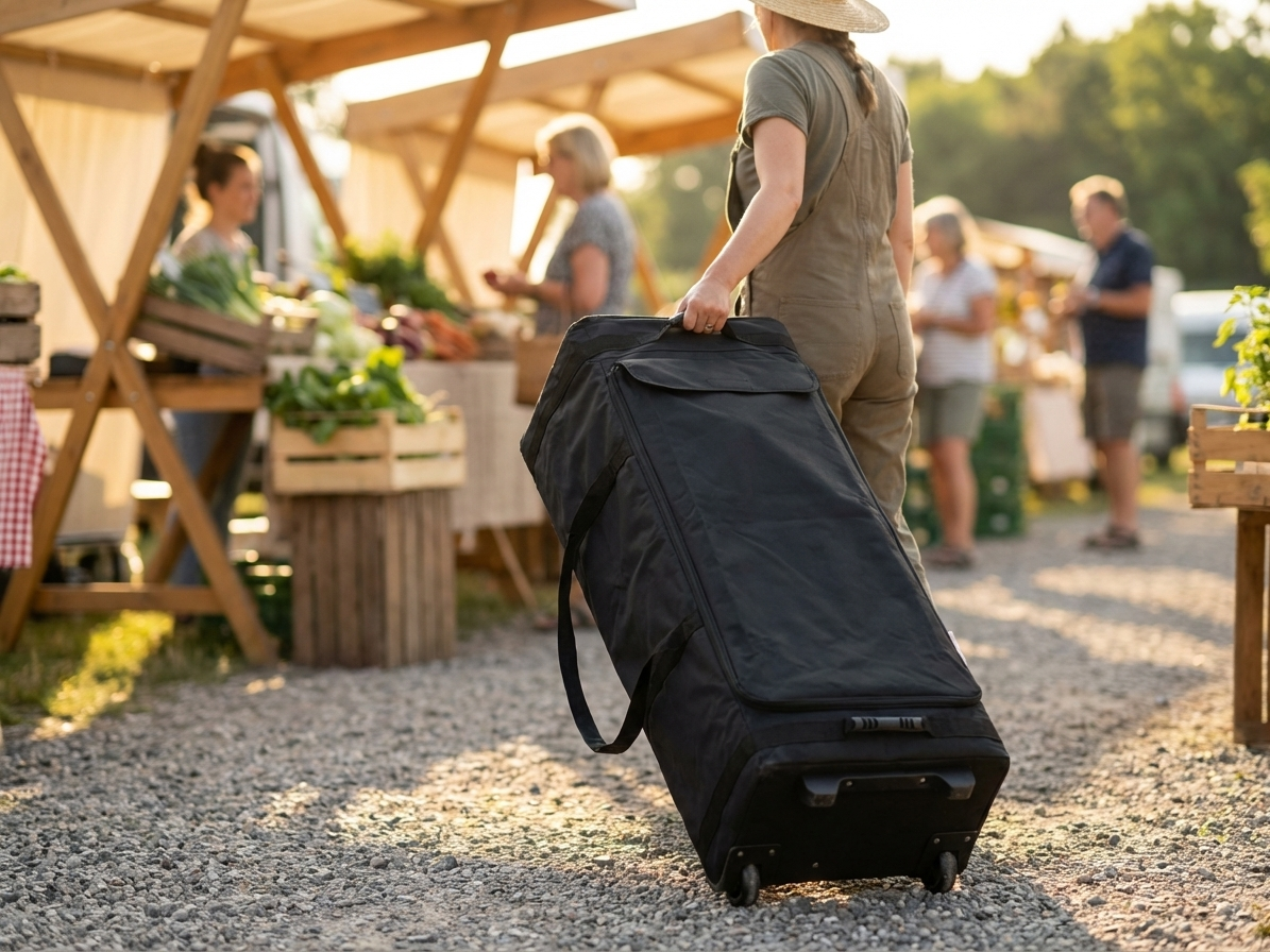Black carry bag with wheels for FleXtents Steel 3x3m - view 3