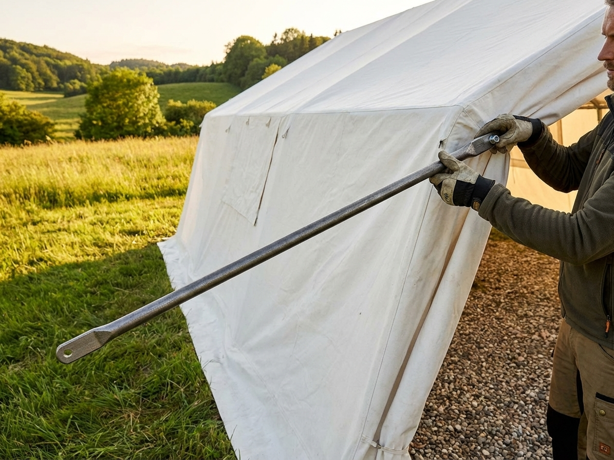 Storage tent support bar made of galvanised steel in silver - view 3