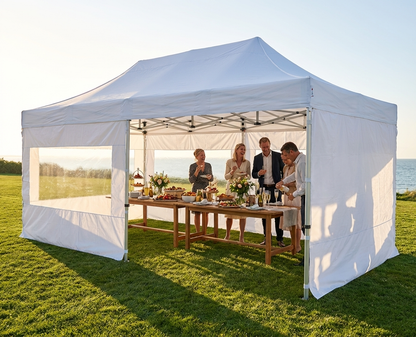White Pop Up Gazebo 4x6m with Flame Retardant Steel Frame