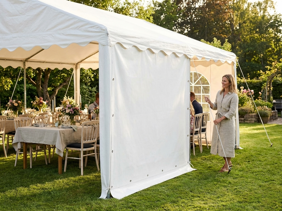 White PVC sidewall for marquee, durable and waterproof - view 3