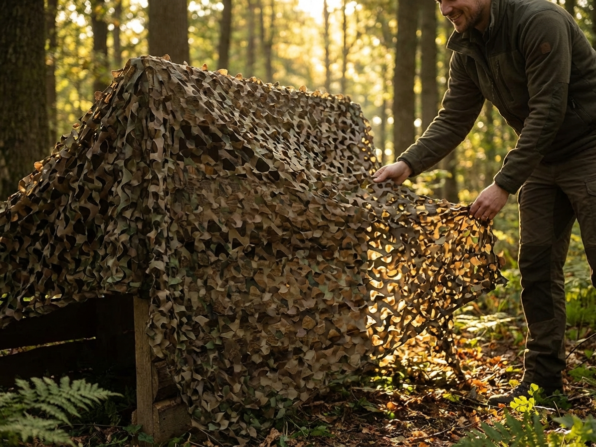 Woodland camouflage net, nylon polyurethane coated, 1.4x3m - view 3