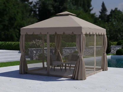 3x3 metre dark beige gazebo for outdoor shelter - product detail