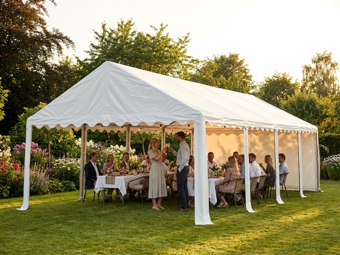 White PVC roof cover for marquee, size 6x12 m - view 3