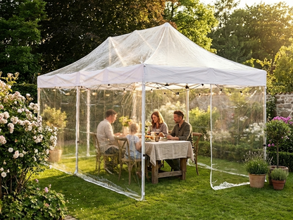 Clear pop-up gazebo with aluminium frame for outdoor events