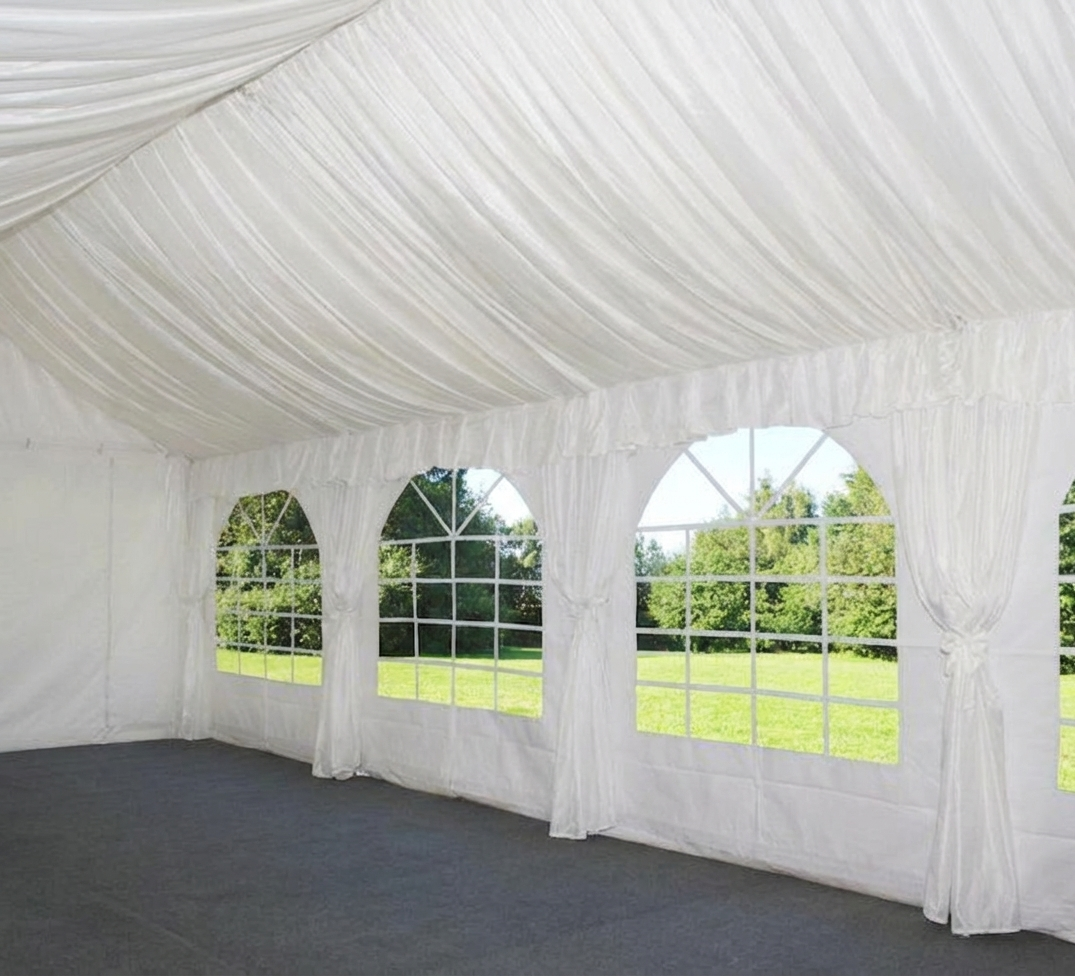 White Marquee Lining and Leg Curtain Pack, 4x6m - product detail